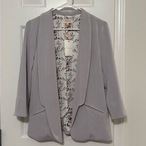 Light Gray Blazer with Floral Lining